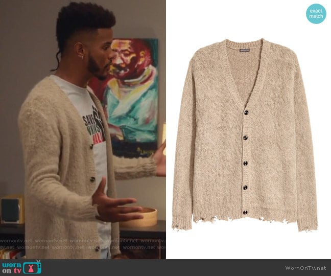 Knit Cardigan by H&M worn by Aaron Jackson (Trevor Jackson) on Grown-ish