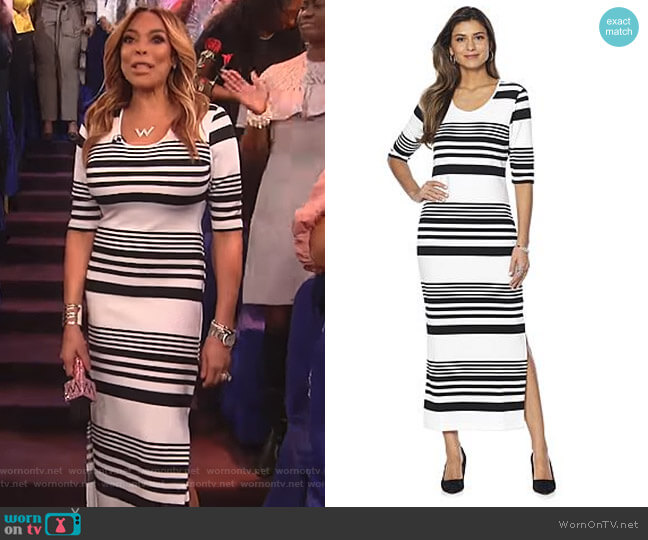 Ottoman Rib Knit Maxi Dress by Wendy Williams HSN Collection worn by Wendy Williams on The Wendy Williams Show