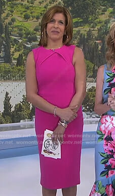 Hoda’s pink ribbed dress on Today