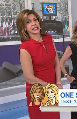 Hoda’s red bow neck dress on Today