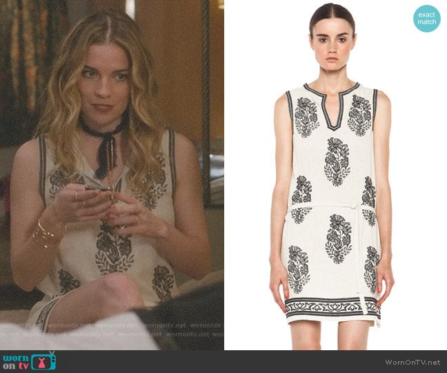 Dita Embroidered Noil Silk Dress by Isabel Marant Étoile worn by Alexis Rose (Annie Murphy) on Schitts Creek