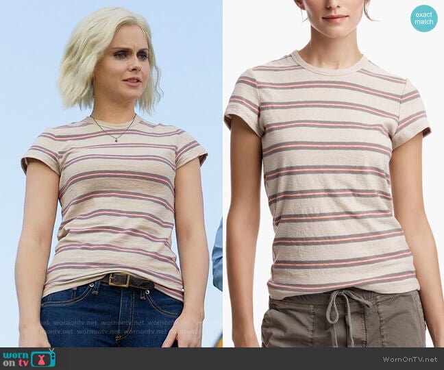 James Perse Retro Stripe Vintage Tee worn by Liv Moore (Rose McIver) on iZombie