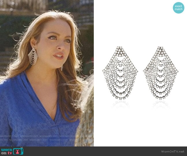 Seraphina Cascade Earrings by Jennifer Behr worn by Fallon Carrington (Elizabeth Gillies) on Dynasty