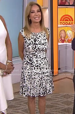 Kathie’s black and white floral dress on Today