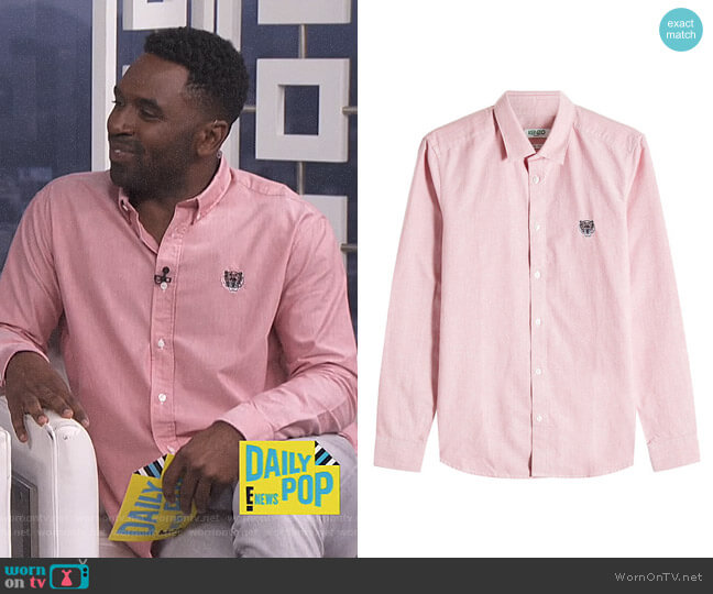 Embroidered Cotton Shirt by Kenzo worn by Justin Sylvester on E! News