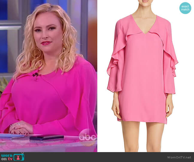 WornOnTV: Meghan’s pink ruffle sleeve dress on The View | Meghan McCain ...