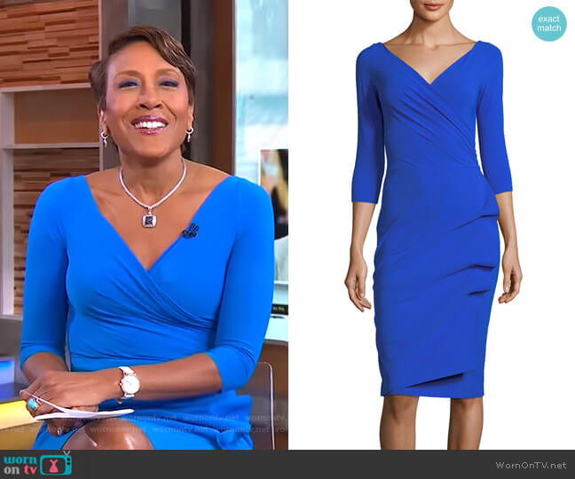 WornOnTV: Robin’s blue wrap dress on Good Morning America | Robin ...
