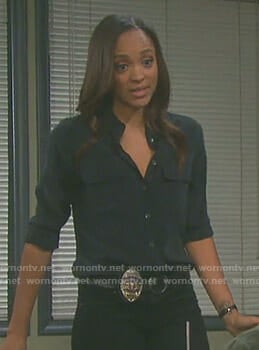 Lani’s black button down shirt on Days of our Lives