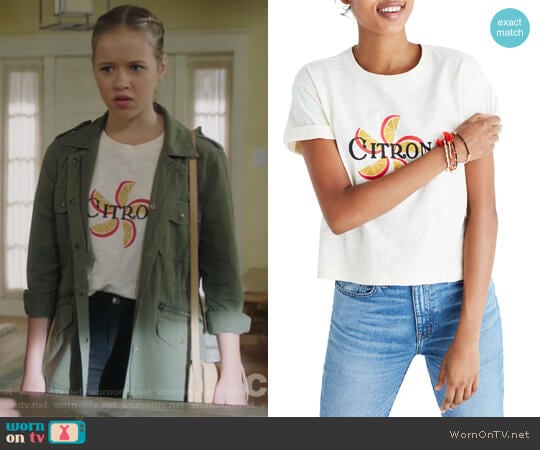 Citron Graphic Tee by Madewell worn by Samantha Hughes (Holly Barrett) on Life in Pieces