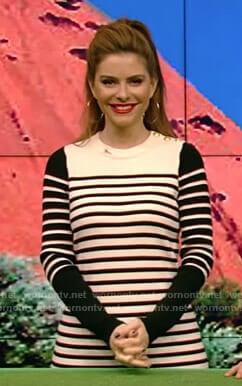 Maria Menounos's striped sweater dress on Live with Kelly and Ryan