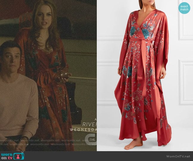 Printed Silk-Satin Robe by Meng worn by Fallon Carrington (Elizabeth Gillies) on Dynasty