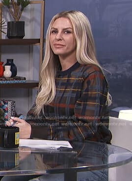 Morgan's plaid sheer sweatshirt on E! News Daily Pop