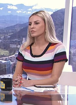 Morgan’s striped ribbed top on E! News Daily Pop