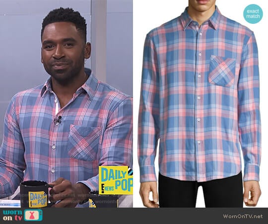 Plaid Beach Shirt by Rag & Bone worn by Justin Sylvester on E! News