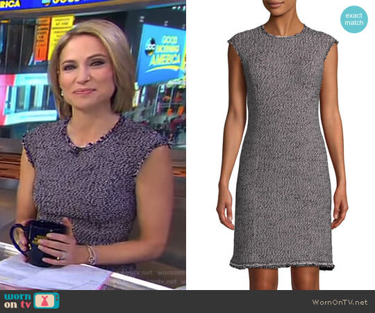 Confetti Tweed Dress by Rebecca Taylor worn by Amy Robach on Good Morning America