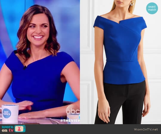 Elmswell off-the-shoulder crepe top by Roland Mouret worn by Paula Faris on The View