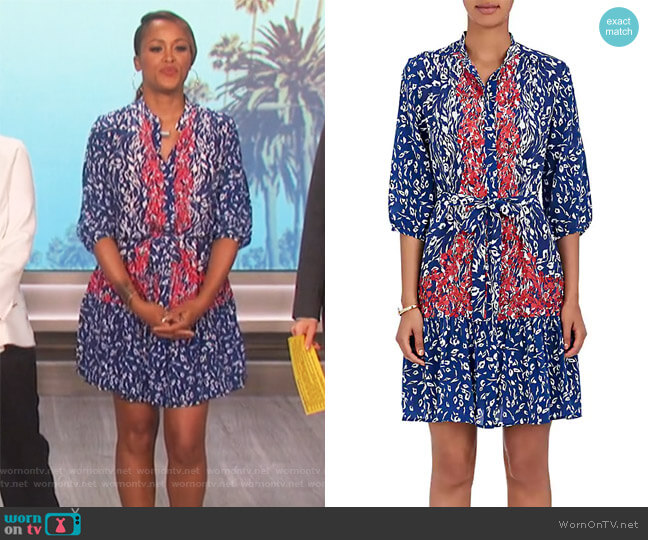 Tyra Leopard-Print Silk Dress by Saloni worn by Eve on The Talk