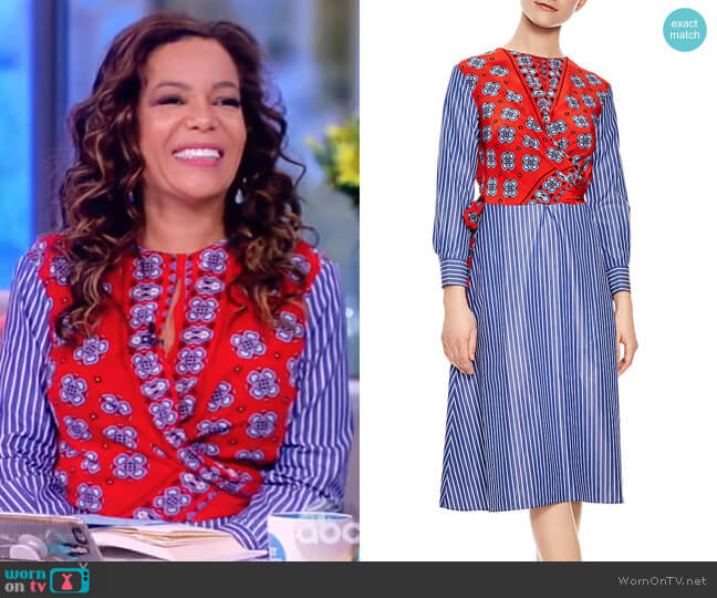 WornOnTV: Sunny’s blue and red mixed print dress on The View | Sunny ...
