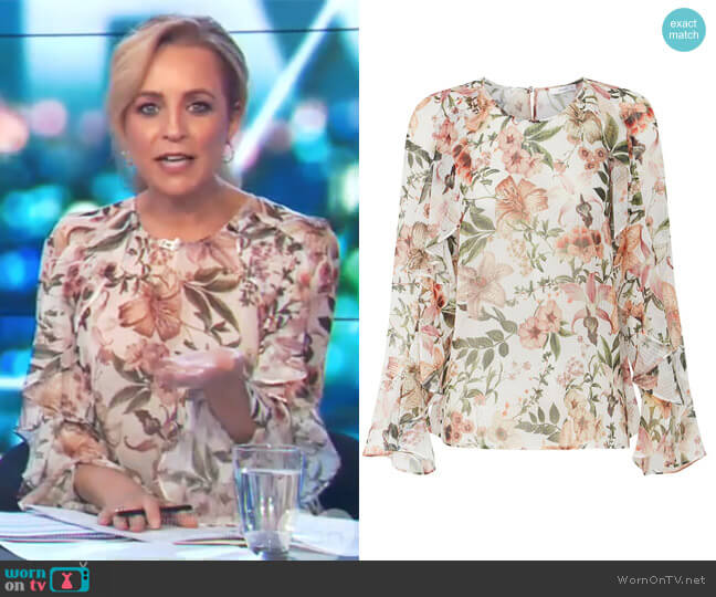 Tiger Orchid Blouse by Sheike worn by Carrie Bickmore on The Project