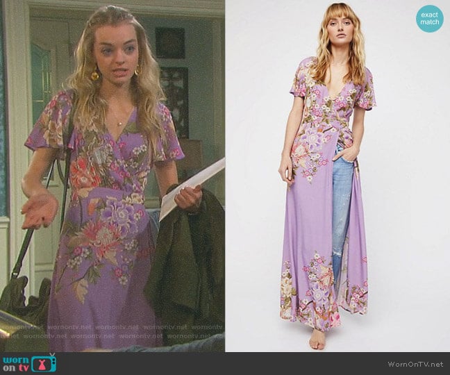 Blue Skies Wrap Maxi Dress by Spell and the Gypsy Collective worn by Claire Brady (Olivia Keegan) on Days of our Lives