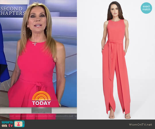 Split-Leg Crepe Jumpsuit by Tahari ASL worn by Kathie Lee Gifford on Today