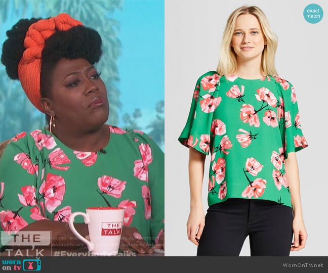 Short Exaggerated Sleeve Blouse by Who What Wear for Target worn by Sheryl Underwood on The Talk