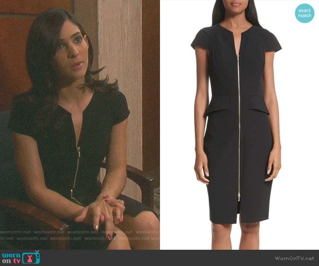 Architectural Pencil Dress by Ted Baker worn by Gabi Hernandez (Camila Banus) on Days of our Lives