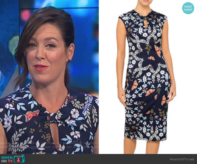 Kairra Kyoto Gardens Bow Neck Dress by Ted Baker worn by Gorgi Coghlan on The Project