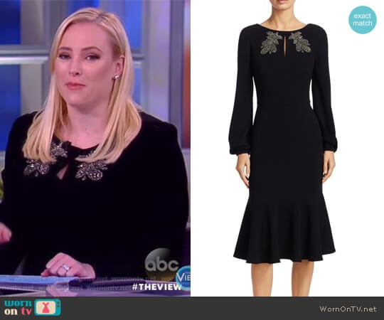 Embellished Long-Sleeve Dress by Teri Jon by Rickie Freeman worn by Meghan McCain on The View