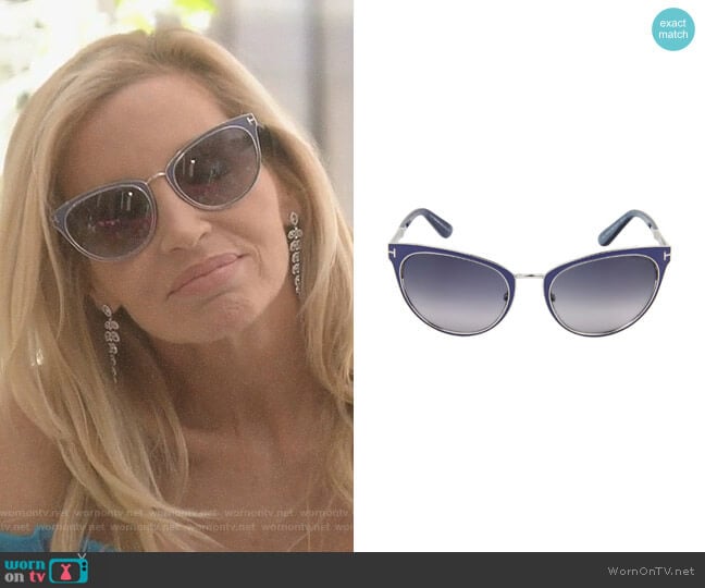 'Nina' Sunglasses in Blue by Tom Ford worn by Camille Grammer on The Real Housewives of Beverly Hills