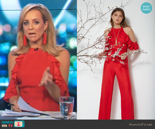Silk Topez Jumpsuit by Torannce worn by Carrie Bickmore  on The Project
