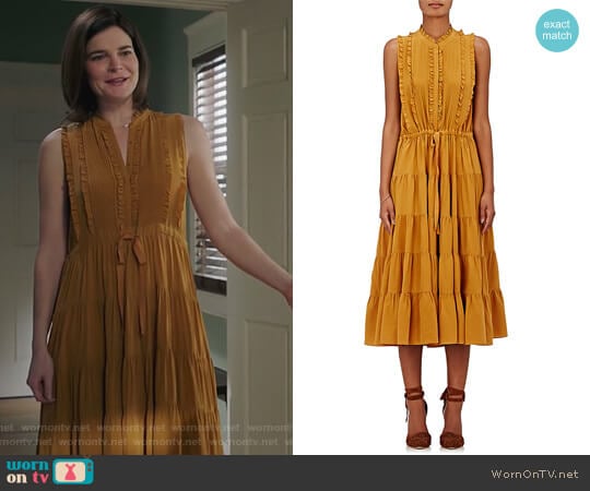 Minetta Silk Dress by Ulla Johnson worn by Heather Hughes (Betsy Brandt) on Life in Pieces