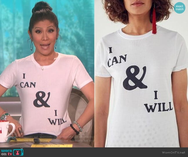 I can and I will t-shirt by Urban Outfitters worn by Julie Chen on The Talk