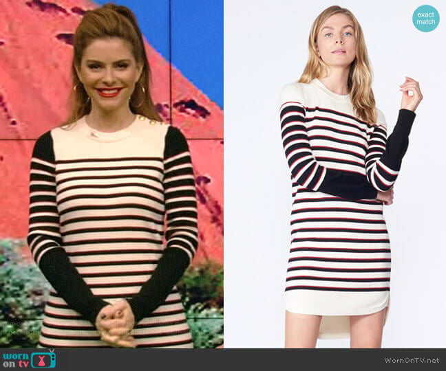 'Trey' Sweater Dress by Veronica Beard worn by Maria Menounos on Live with Kelly and Ryan