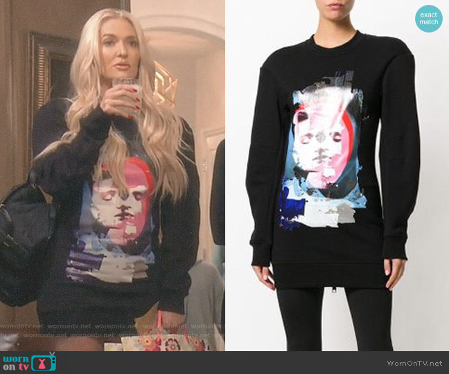 Bruce Kiss Sweatshirt Dress by Versus worn by Erika Jayne  on The Real Housewives of Beverly Hills
