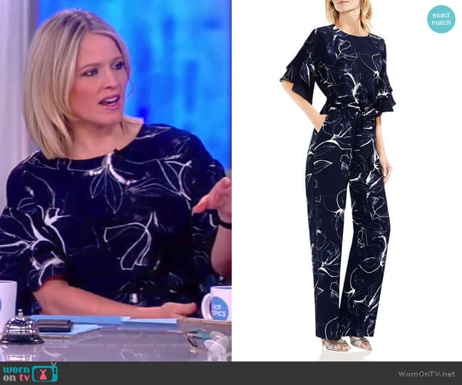 Ruffle-Sleeve Jumpsuit by Vince Camuto worn by Sara Haines on The View