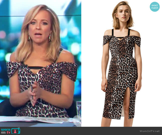 Double Crepe Leopard Minka Dress by Yeojin Bae worn by Carrie Bickmore on The Project