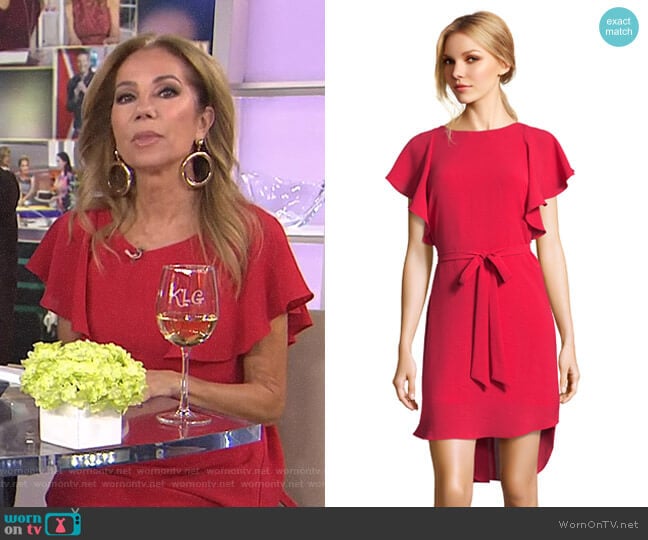 Flutter Sleeve Crepe Dress by Adrianna Papell worn by Kathie Lee Gifford  on Today