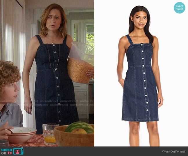 AG Adriano Goldschmied Sydney Denim Dress worn by Lena (Jenna Fischer) on Splitting Up Together