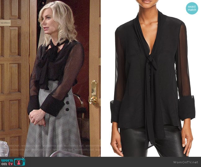 Alice + Olivia Gwenda Blouse worn by Ashley Abbott (Eileen Davidson) on The Young and the Restless