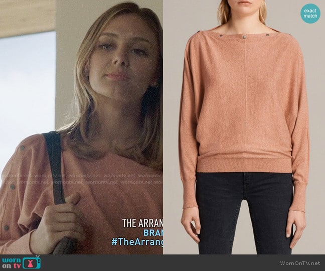 Elle sweater in store pink by all saints