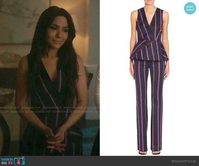 Altuzarra Miles Striped Pants and Serge Pants worn by Hermione Lodge (Marisol Nichols) on Riverdale