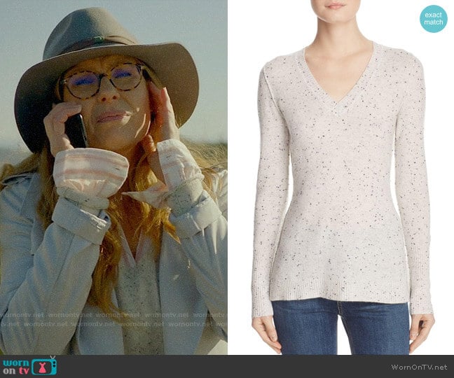 Aqua V-Neck Cashmere Sweater in Ash Nep worn by Abby Clark (Connie Britton) on 9-1-1