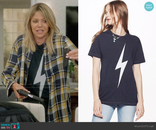 Aviator Nation Bolt Crew Tee worn by Mackenzie Murphy (Kaitlin Olson) on The Mick