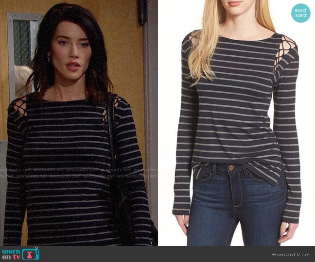 Bailey 44 Rowboat Top worn by Steffy Forrester (Jacqueline MacInnes Wood) on The Bold and the Beautiful