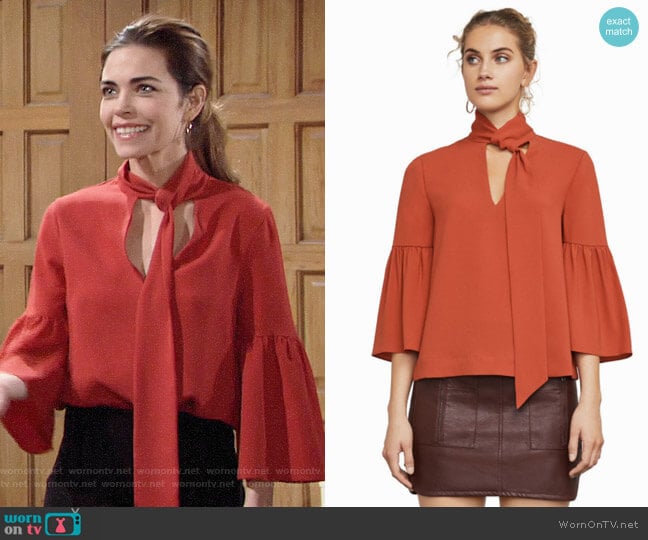 Bcbgmaxazria Mellie Top worn by Victoria Newman (Amelia Heinle) on The Young and the Restless