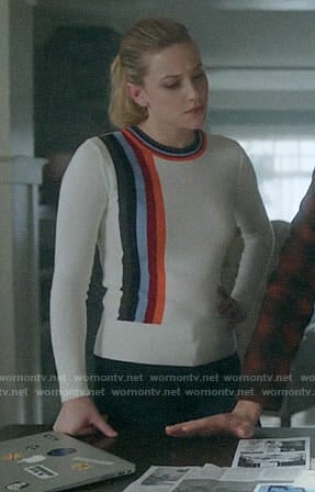 Betty’s multicolored stripe sweater on Riverdale