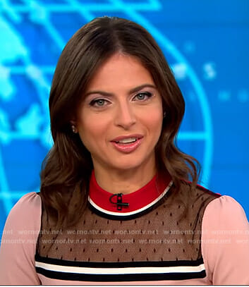 Bianna’s pink mesh panel top on CBS This Morning