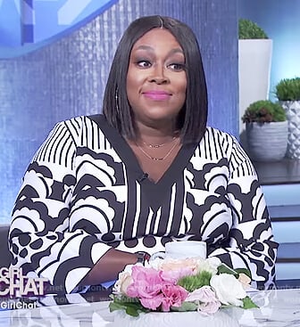 Loni’s black and white print dress on The Real