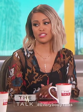 Eve’s mesh embroidered top on The Talk